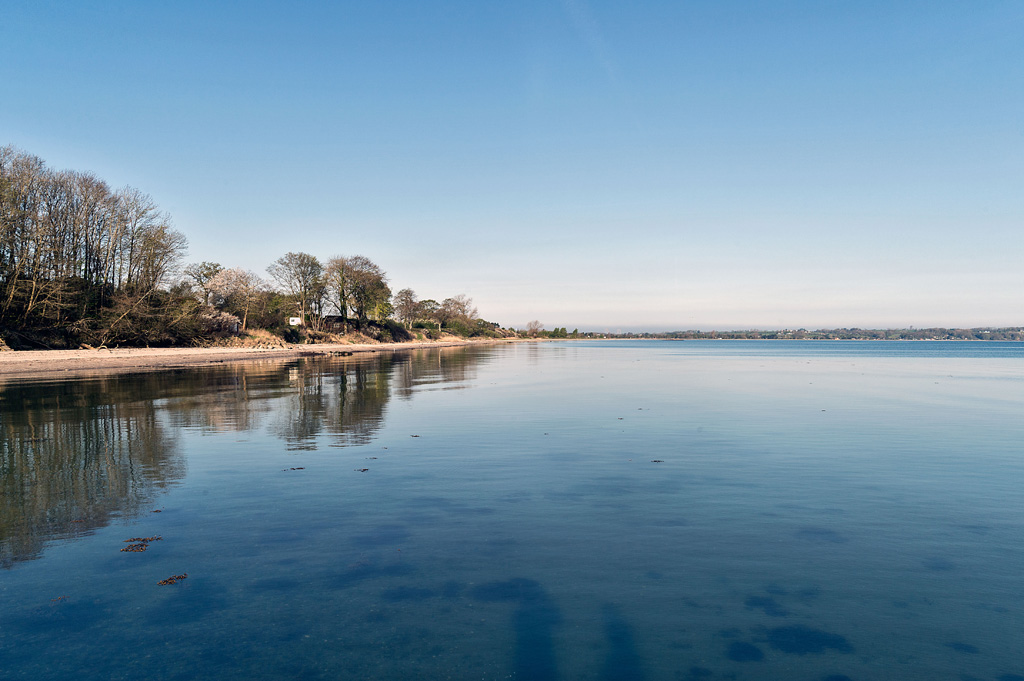 Blick auf den Sandstrand in Asperup