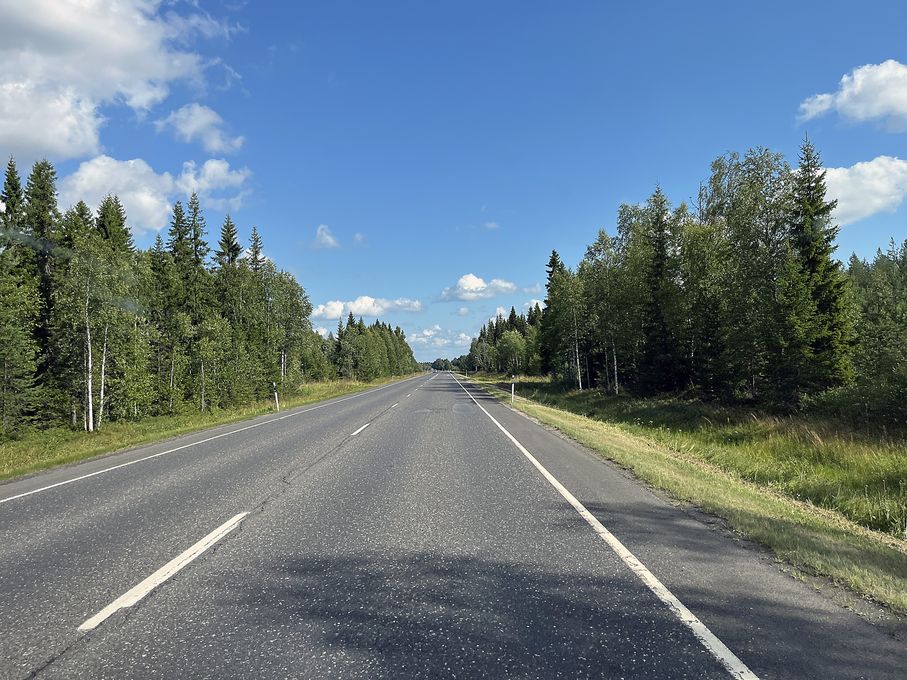 Landstraße in Finnland