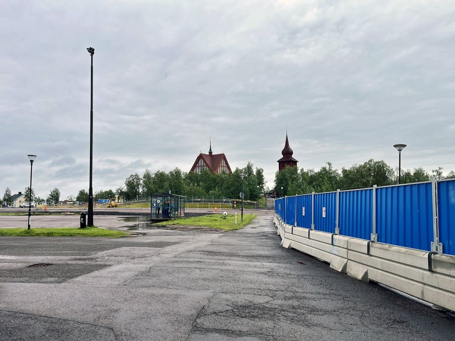 Kiruna Kirche noch am alten Standort