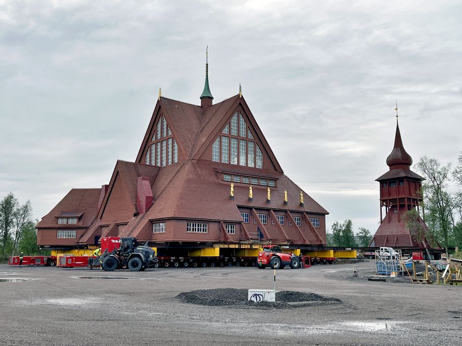 Kirche Kiruna zur Abfahrt bereit