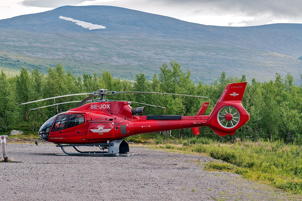 Hubschrauber Richtung Kebnekaise