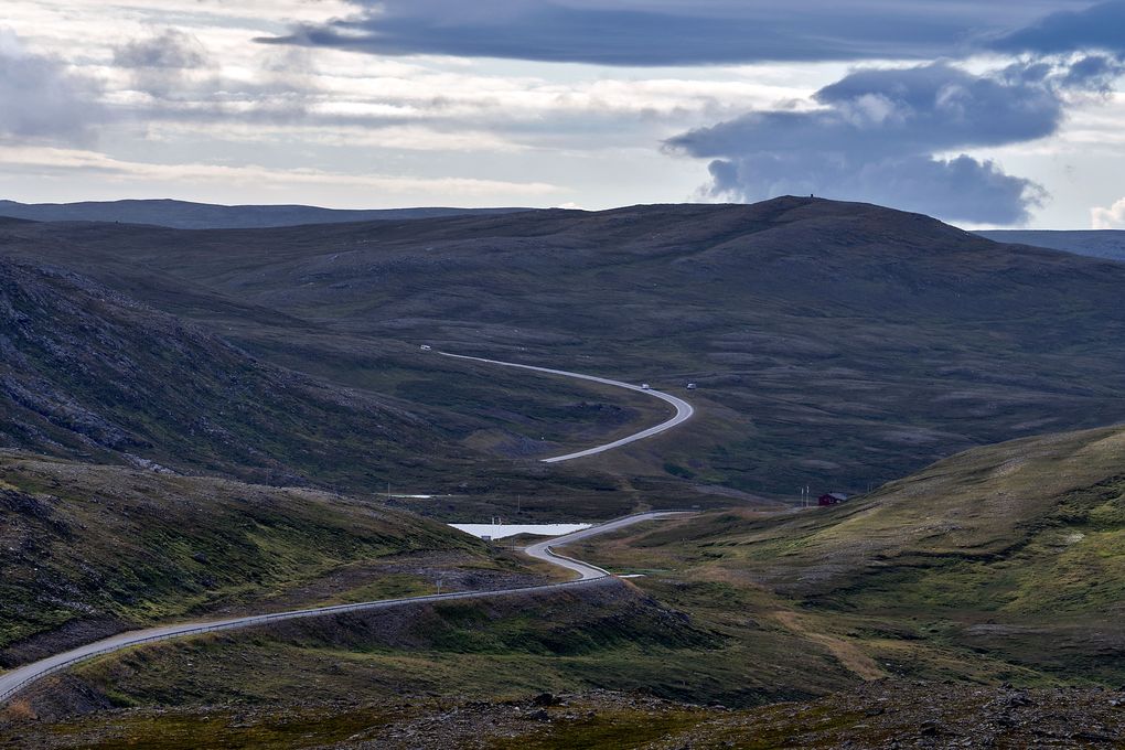 Blick über die Straße durch die Tundra